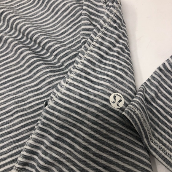 Lululemon grey white stripe wrap top - Picture 5 of 8